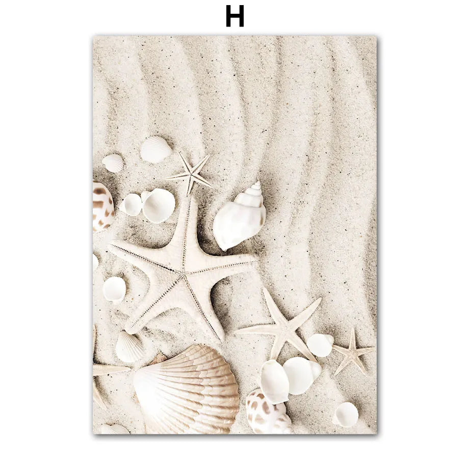 Summer Beach Canvas Wall Art | Surf Landscape Beige Poster Canvas Wall Art Peaceful Pleasures Health and Wellness T80480-08 20x30cm Unframed