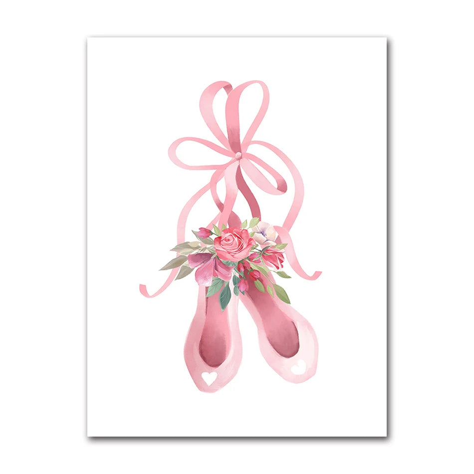 Kids Canvas Wall Art | Ballet Girl Rabbit Unicorn Poster Print