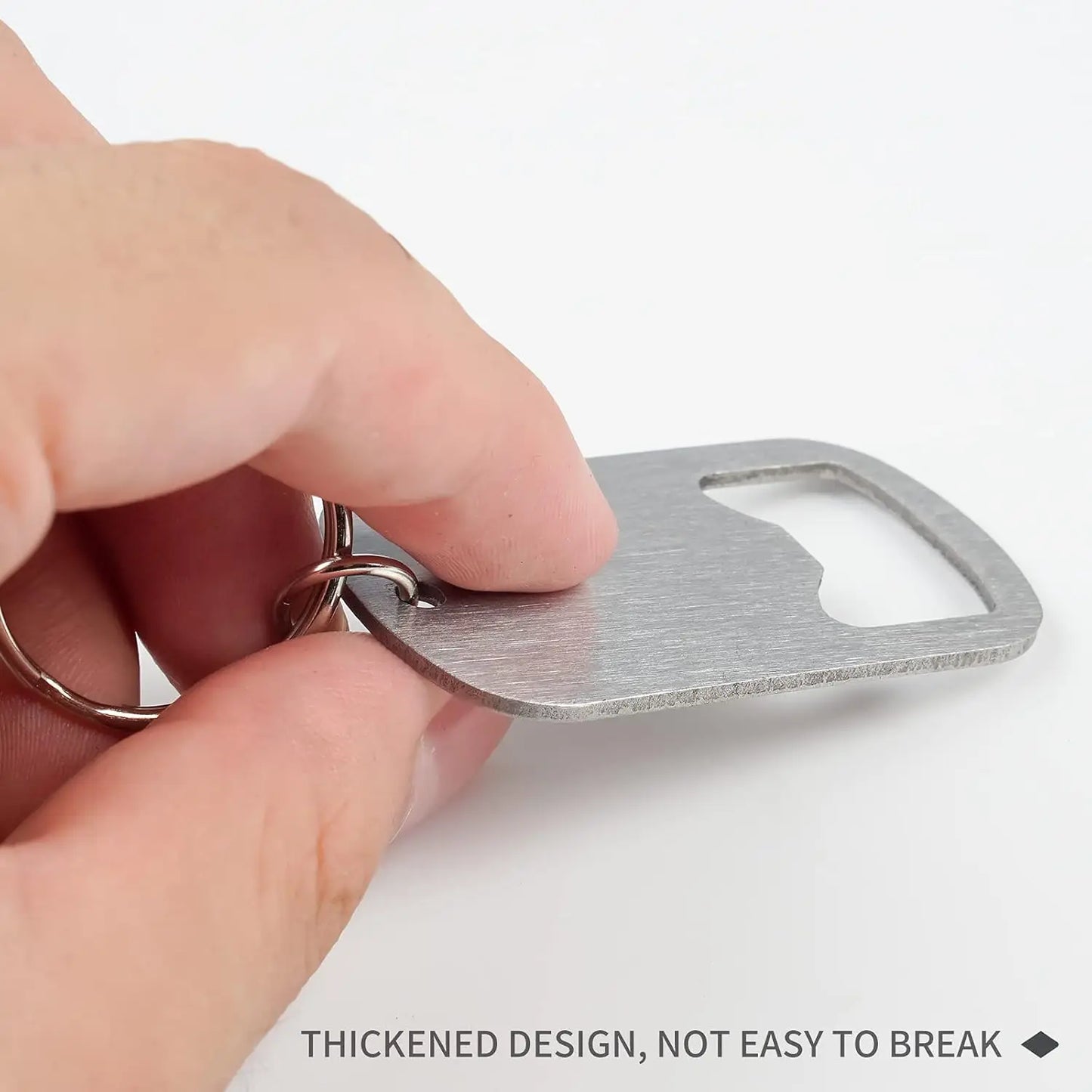 Stainless Steel Flat Beer Bottle Opener Keychain | 1-2 Pack