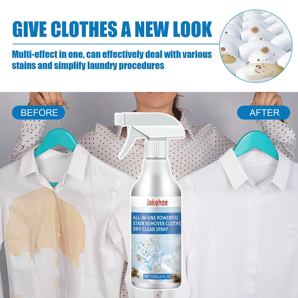 Laundry Stain Remover Spray All In 1 Powerful Stain Remover Clothes Dry-Clean Spray Water-Less Fabric No Water Needed Cleaner Peaceful Pleasures Health and Wellness