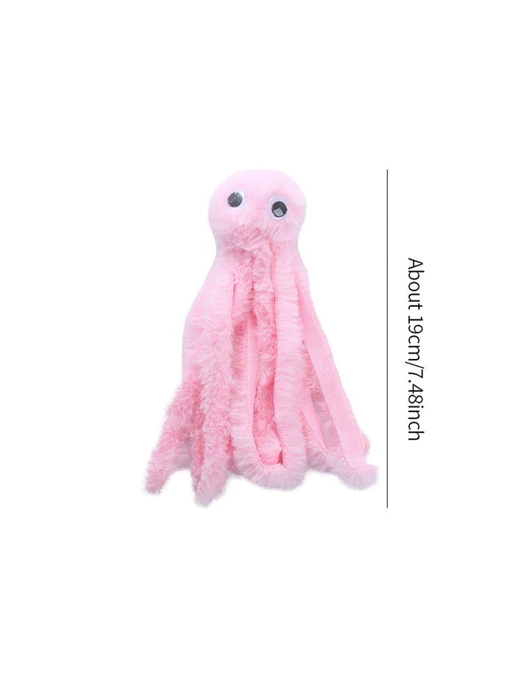 Catnip Octopus Plush Toy – Interactive Cat & Dog Chew Toy Catnip Plush Toy Peaceful Pleasures Health and Wellness Pink