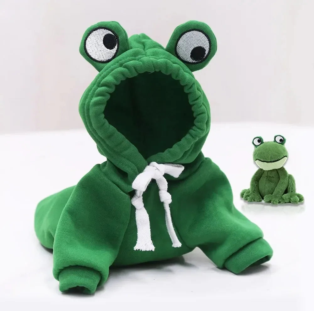 Dogs Clothes Luxury Apparels Accessories Apparel Home Dog´s Sweater Pet Clothing Puppy Frogs Cute Hoodie Outfit Suit Jumper Peaceful Pleasures Health and Wellness L (9-12 pounds pet) Green Frog