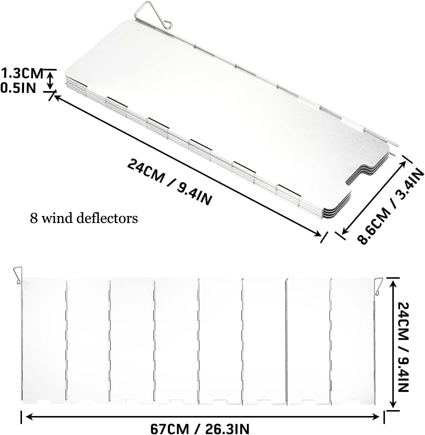 8/10/12 PlatesCamping Stove Wind Screen - Lightweight Aluminum Foldable Windscreen for For Camping Picnic ﻿& Outdoor Use ﻿ Peaceful Pleasures Health and Wellness 8 wind deflectors