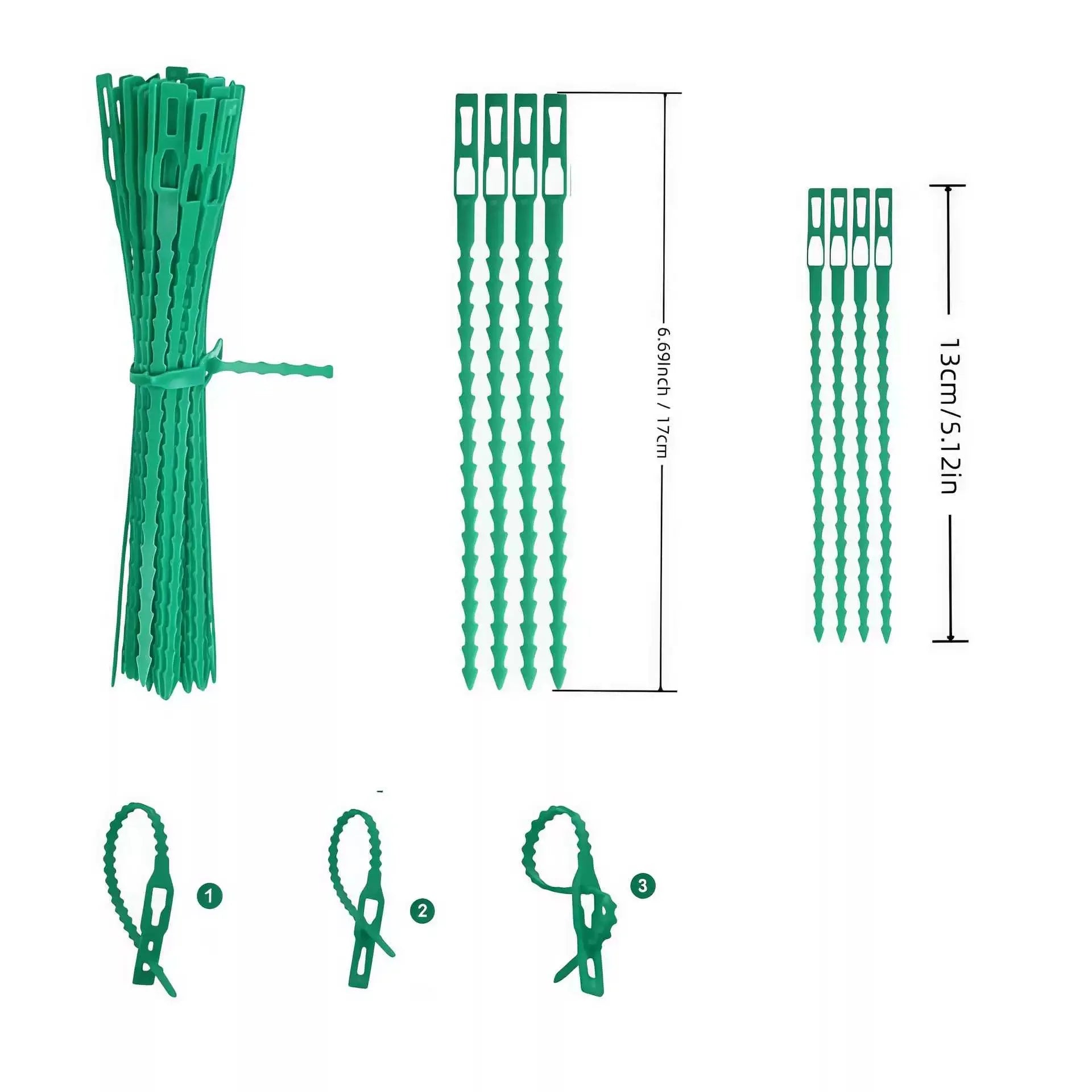 100Pcs Adjustable Green Plant Ties | Flexible Garden Twist Ties Garden Plant Ties Peaceful Pleasures Health and Wellness