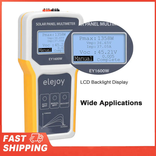 1600W Photovoltaic Panel Multimeter Solar MPPT Tester Open Circuit Peaceful Pleasures Health and Wellness