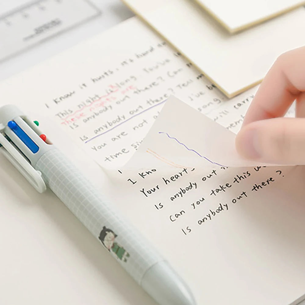 200 Sheets Transparent Sticky Notes Student Note Paper Waterproof
