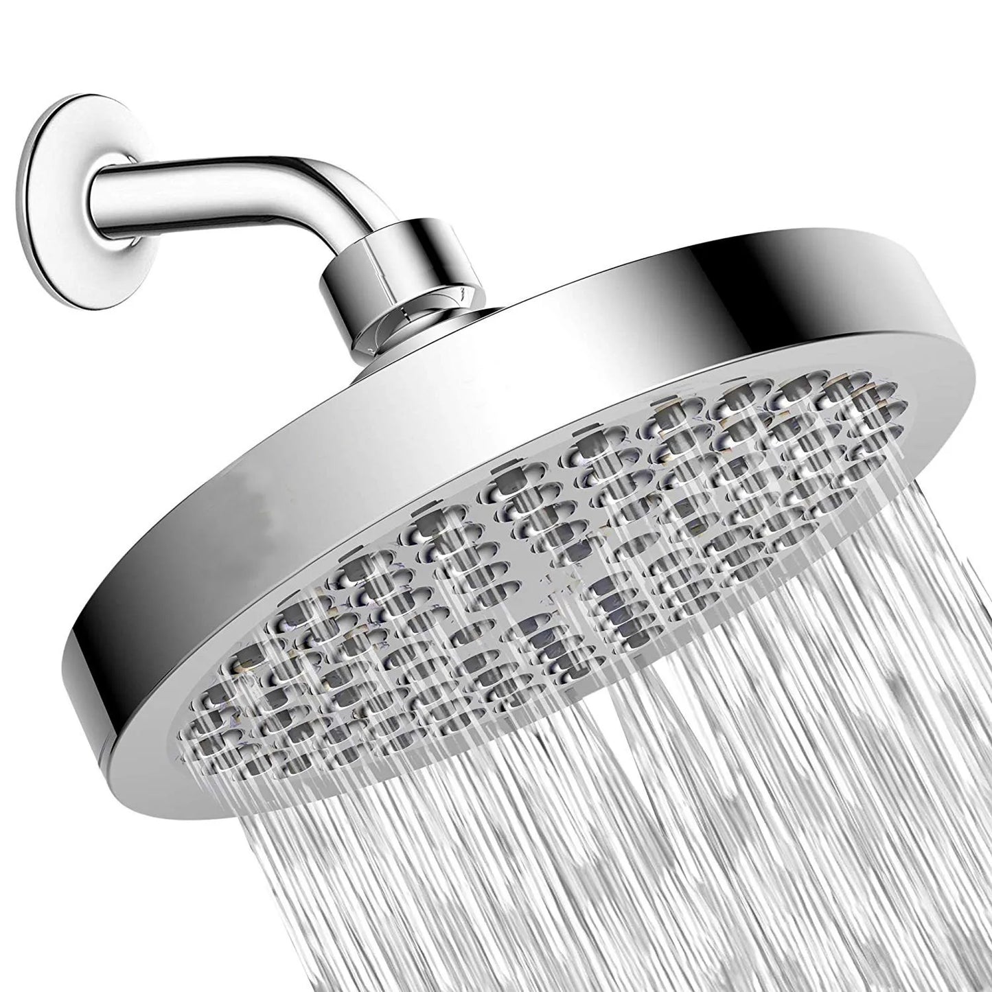 6-Inch Round Electroplated Shower Head Set with Extension Rod