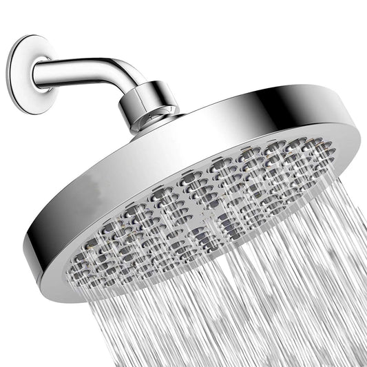 6-Inch Round Electroplated Shower Head Set with Extension Rod Shower Head Set Oasis Select Silver with rod