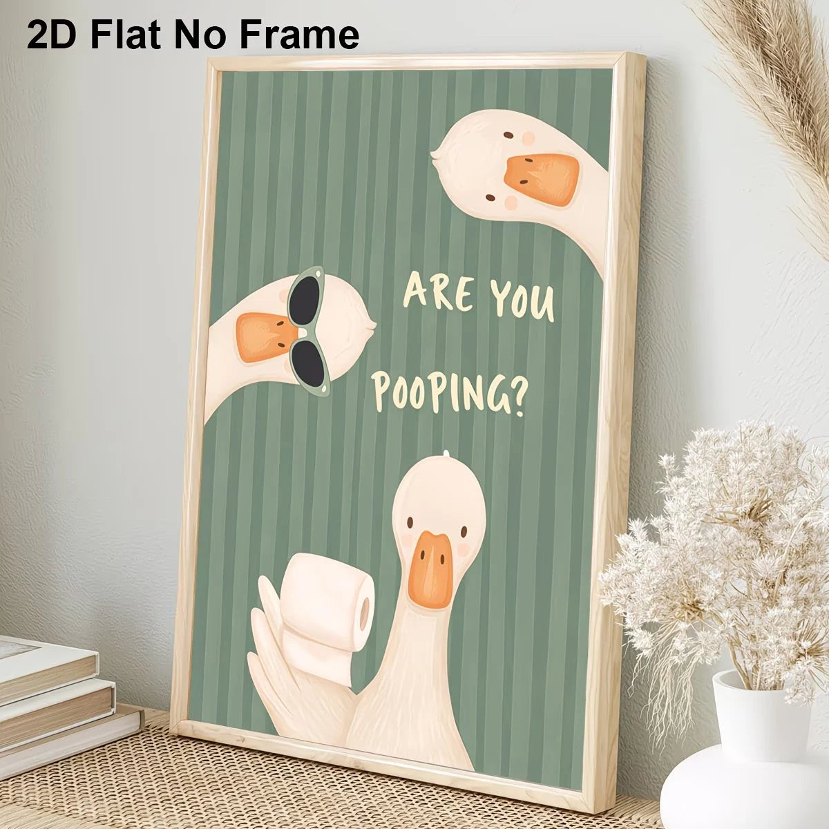 Modern Cute Funny Duck And Text Are You Pooping Wall Art Print Canvas Painting Poster Picture For Bathroom Home Decor Peaceful Pleasures Health and Wellness