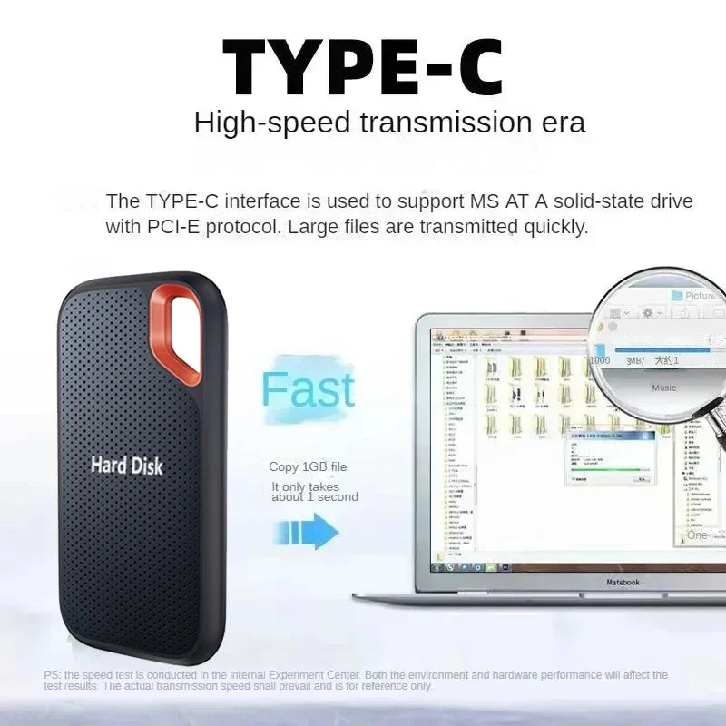 Portable External SSD USB 3.1 Type-C High-Speed Storage Drive