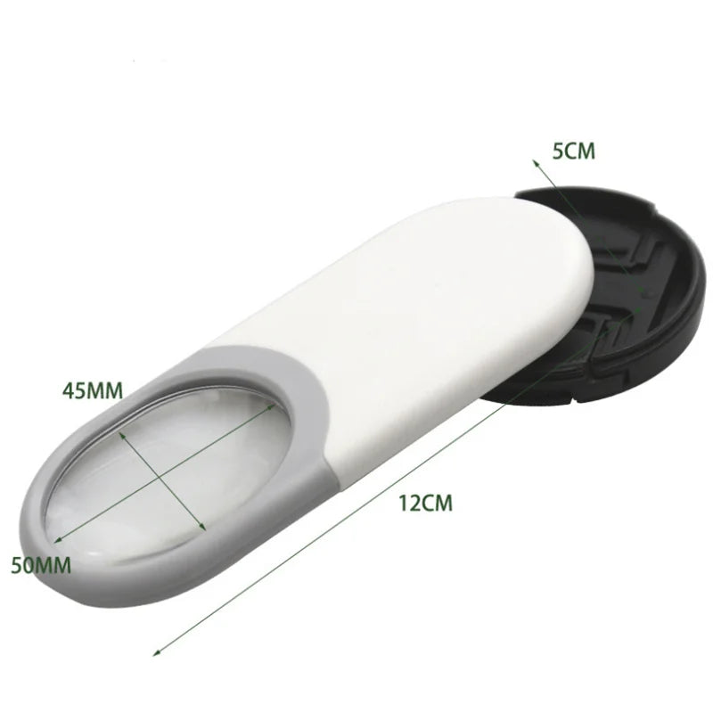 10X Mini Pocket Jewelry Loupe Pull Type Magnifier with Led Light reading Magnifier Ultra-Thin Magnifying Mirror Repair Peaceful Pleasures Health and Wellness