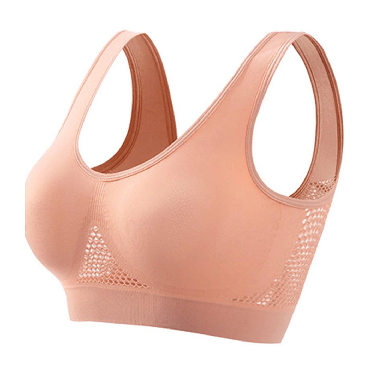 Breathable Sports Bra Top Fitness Women Brassiere Removable Padded Sport Bra Running Gym Seamless Push Up Bras Peaceful Pleasures Health and Wellness Pink XL