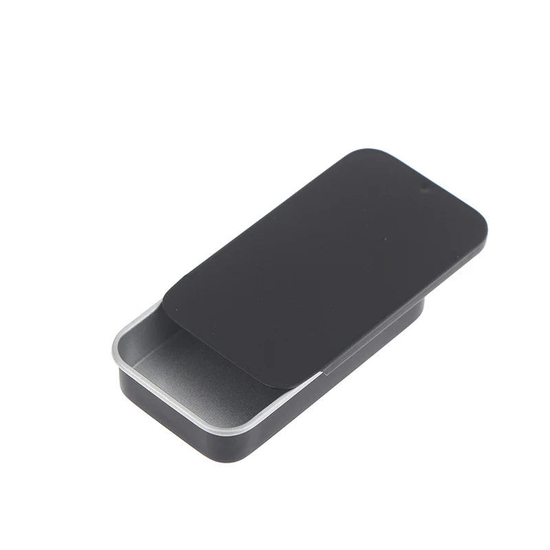 Aluminum Slide Cover Tin Box | Refillable Storage for Lip Balm & More