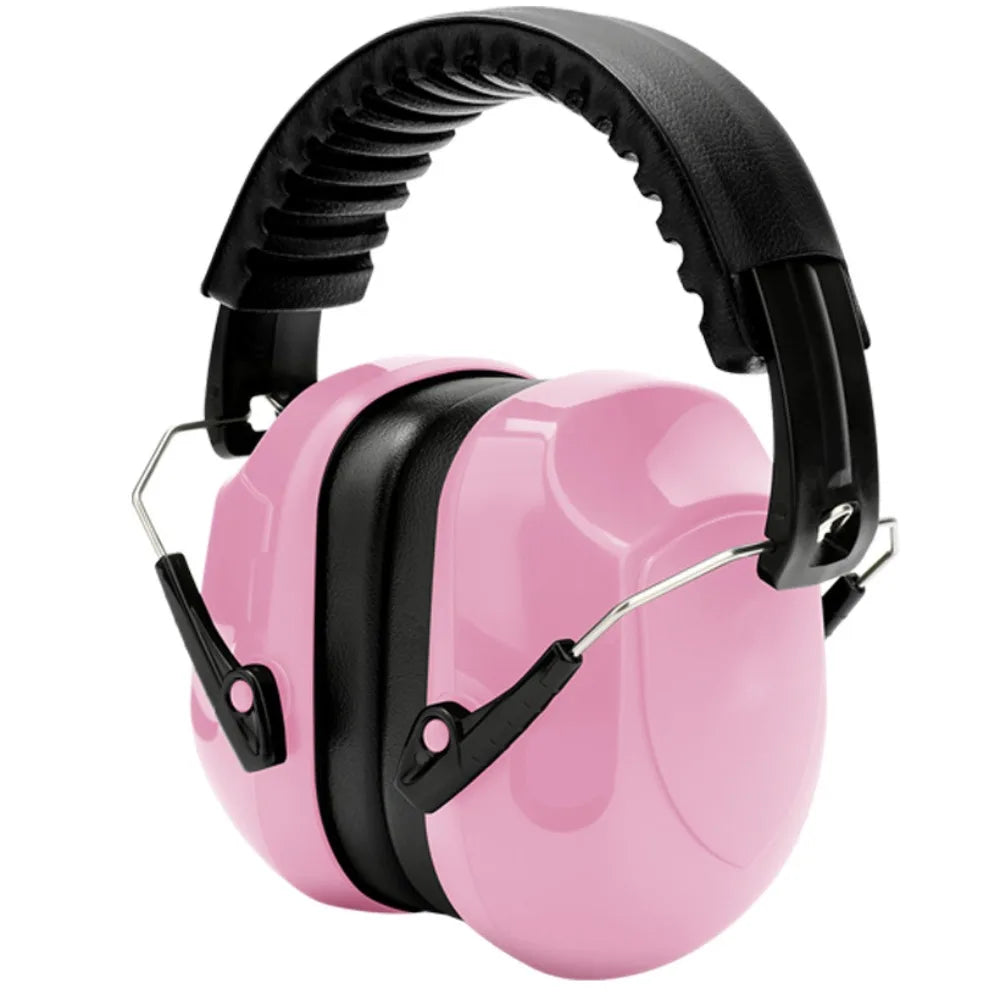 SNR-34dB Adjustable Head Earmuffs Foldable Noise Reduction Ear Defenders Soundproof Effective Ear Protector Peaceful Pleasures Health and Wellness Pink