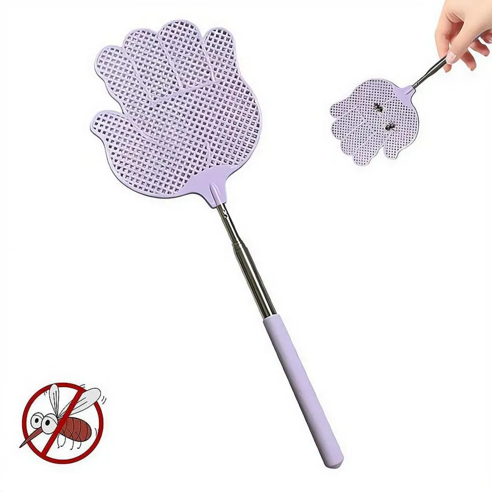 Adjustable Stainless Steel Telescopic Pole Fly Swatter Flexible Bug Swatters for Kitchen, Patio & Living Room Summer Peaceful Pleasures Health and Wellness