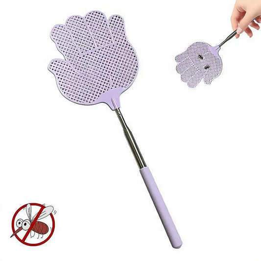 Adjustable Stainless Steel Telescopic Pole Fly Swatter Flexible Bug Swatters for Kitchen, Patio & Living Room Summer Peaceful Pleasures Health and Wellness