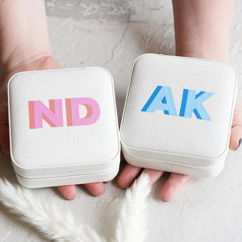 Personalized Monogram Jewelry Box | Bridesmaid Wedding Gift Travel Jewelry Box Peaceful Pleasures Health and Wellness CUSTOM BLUE 10x10x5cm