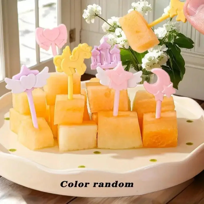 10-Pc Cartoon Fruit Forks | Bento Box & Cocktail Picks
