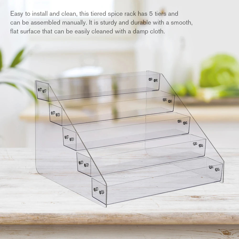 5-Tier Clear Acrylic Makeup & Cosmetic Organizer Box