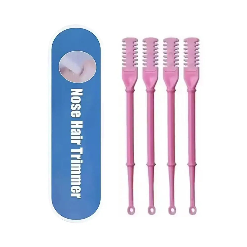 Manual Nose Hair Trimmer for Men Portable Nose Hair Cutter Scissors Nostril Cleaning Safe Easy Use Home Travel Daily Grooming Peaceful Pleasures Health and Wellness pink