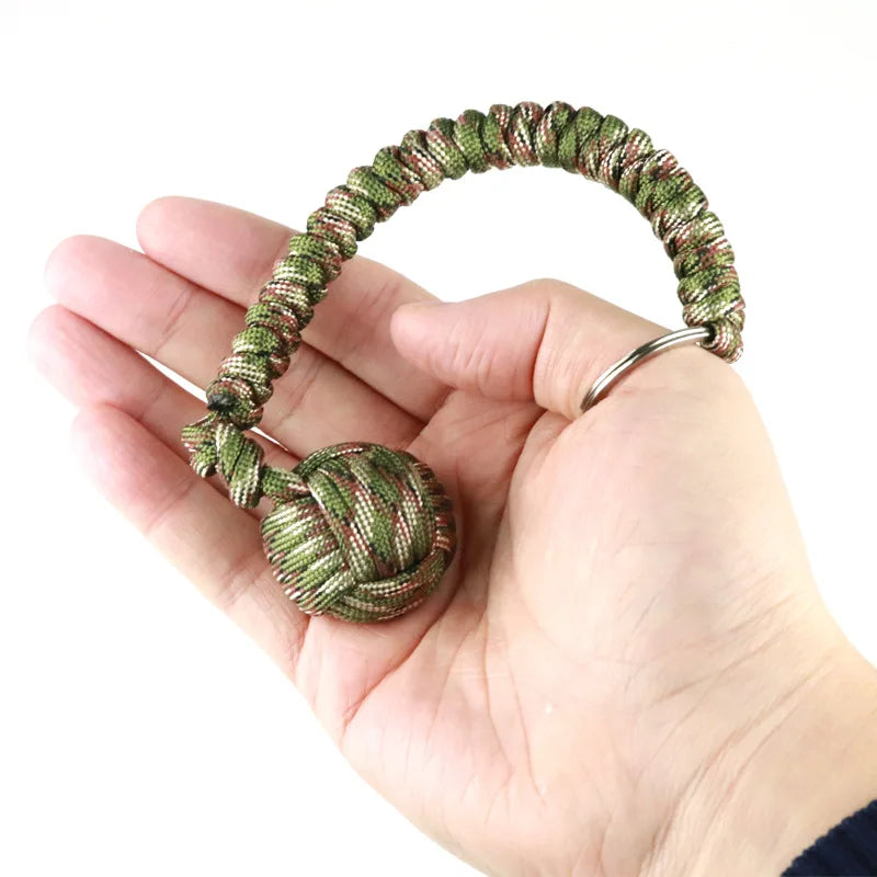 Monkey Fist Paracord Keychain with Steel Ball | EDC Survival