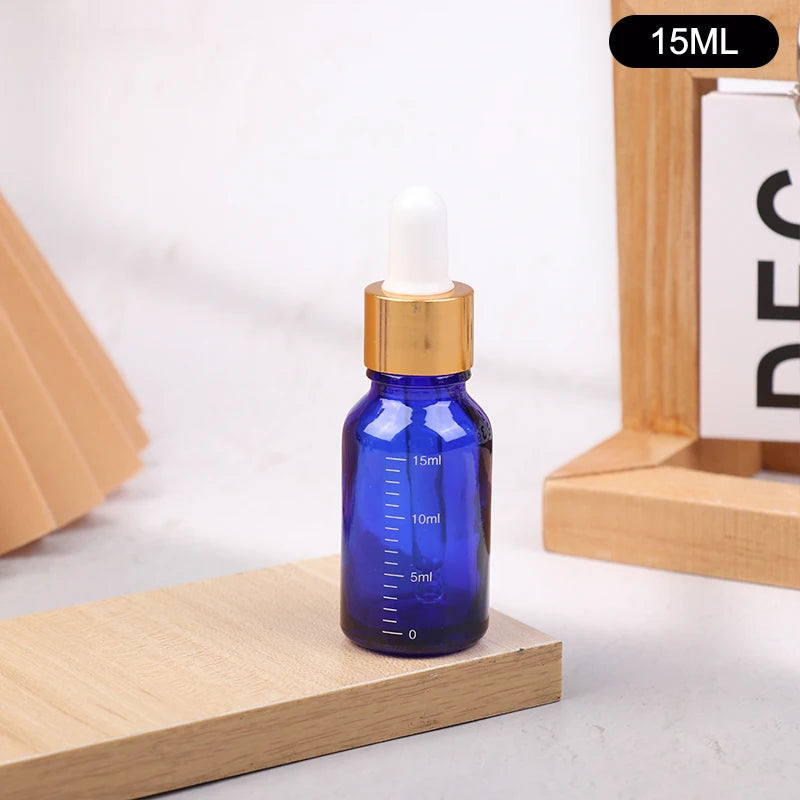 Blue Glass Dropper Bottles 5ml–100ml | Refillable Essential Oil
