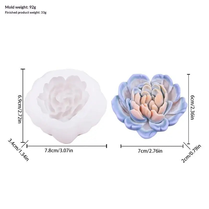3D Heart Flower Silicone Mold – Candles, Soap & Clay Crafts