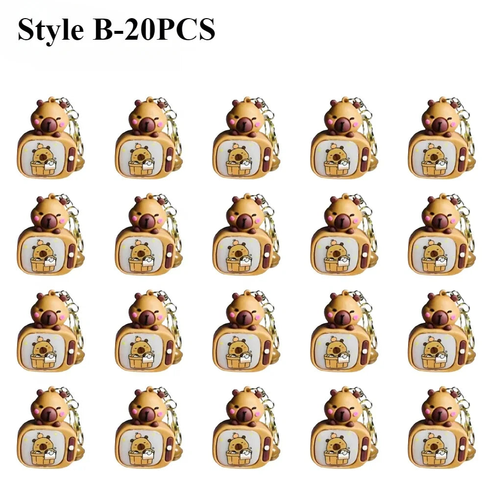 Light-Up Capybara Keychain | Silicone Glow Bag Charm Gift