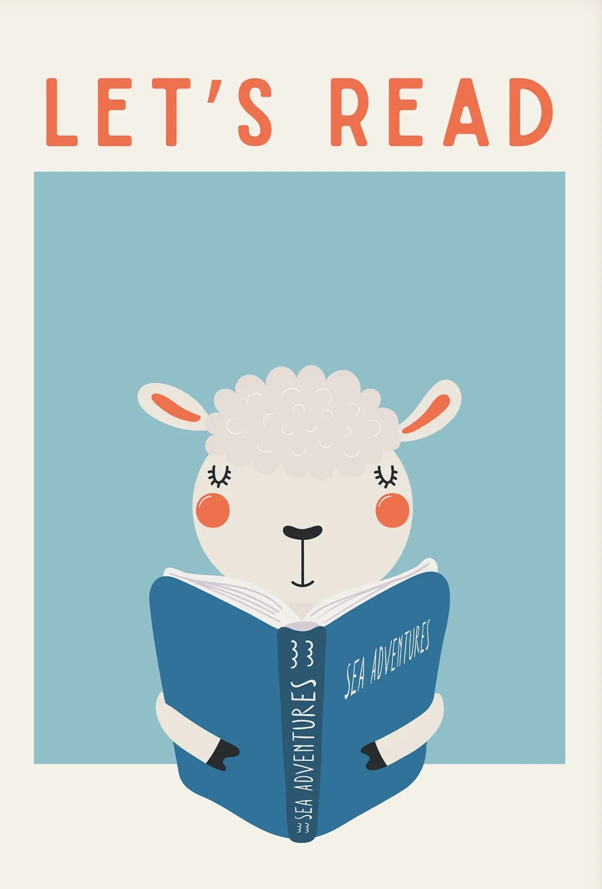 Kids Colorful Reading Canvas Wall Art | Unframed Children's Poster