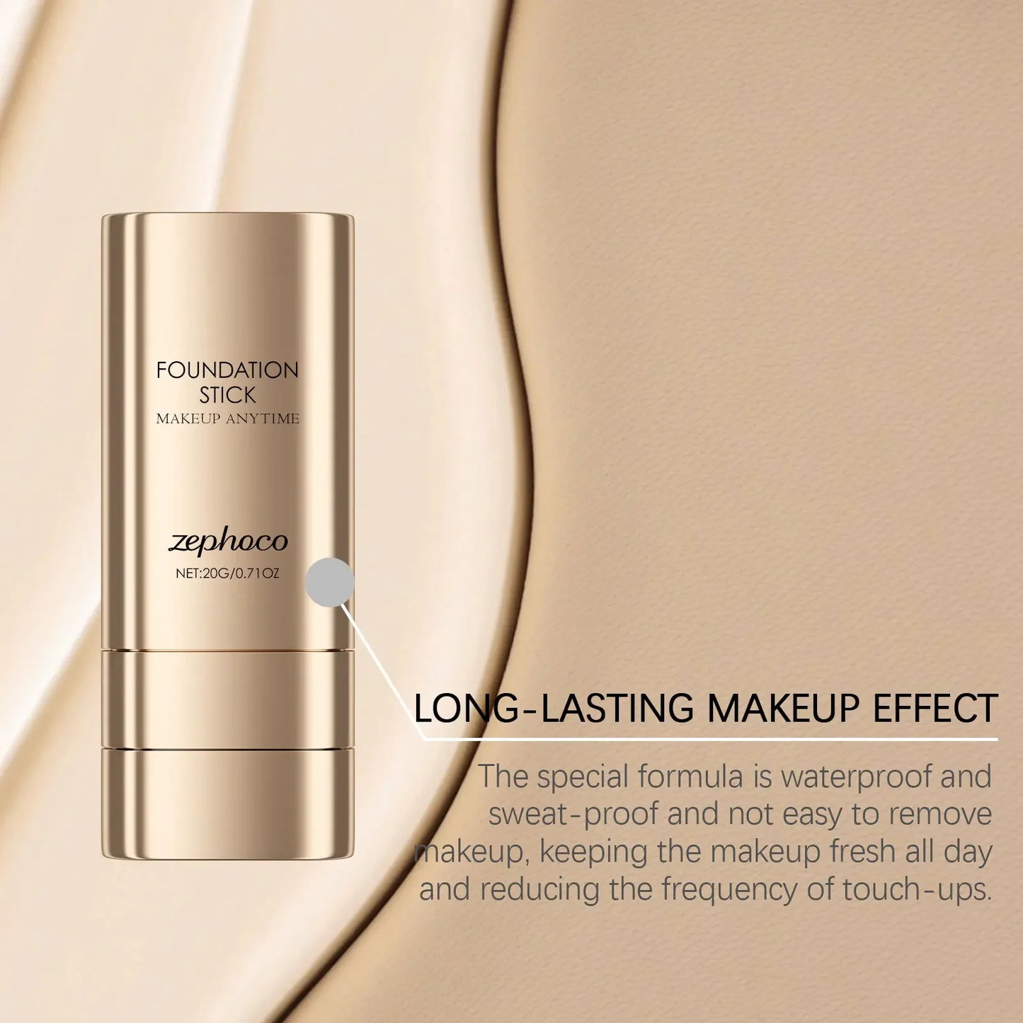 Zephoco 2-in-1 Foundation & Concealer Stick | Full Coverage