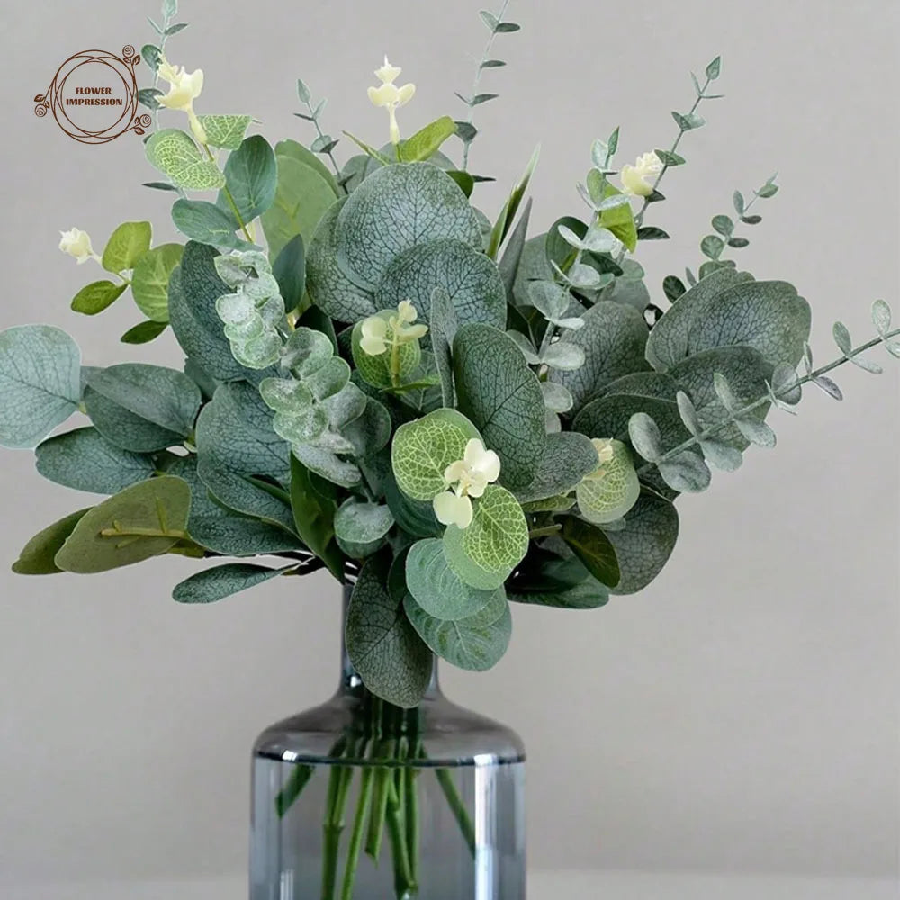 30pcs Artificial Eucalyptus Stems with Berries | Faux Greenery