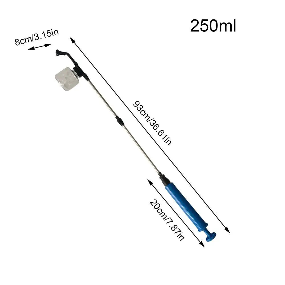 Powder Duster With Telescopic Rod Push Pull Sprayer Transparent Tank For Diatomaceous Earth, Garden Greenhouse Orchard Farm Peaceful Pleasures Health and Wellness 250ml