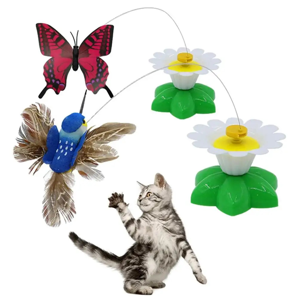 Electric Rotating Butterfly Bird Cat Toy – 360° Auto Spin
