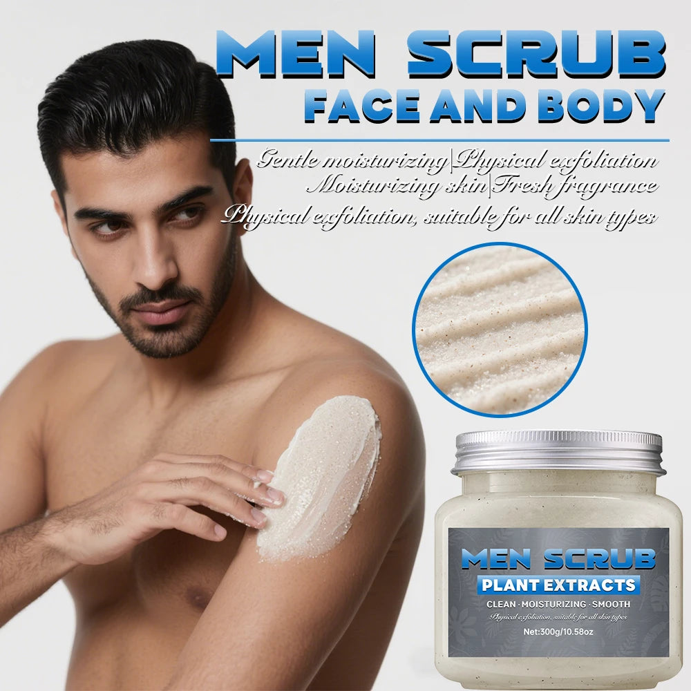 SUYARUN Men's Body Scrub Exfoliator - Deep Cleansing Exfoliation, Oil Control, Dead Skin Removal with Natural Charcoal. Peaceful Pleasures Health and Wellness