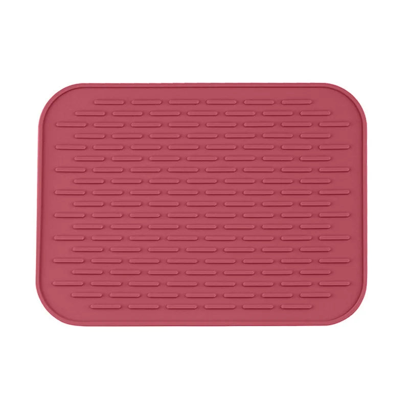 Silicone Pot Holder trivet Mat jar Opener, spoon Rest Garlic Peeler, Non Slip, durable, dishwasher Safe, heat Resistant Hot Pads Peaceful Pleasures Health and Wellness Red 21.5x15.5 cm China Mainland