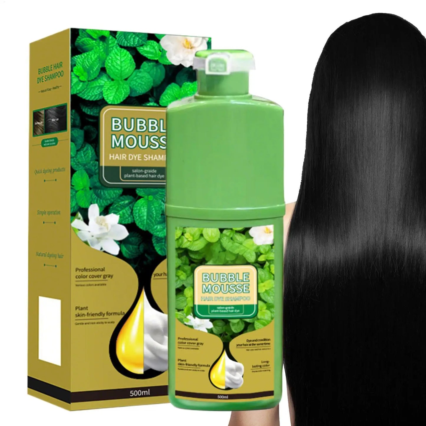Natural Plant Herbal Hair Dye Shampoo – Cover Gray in 5 Min