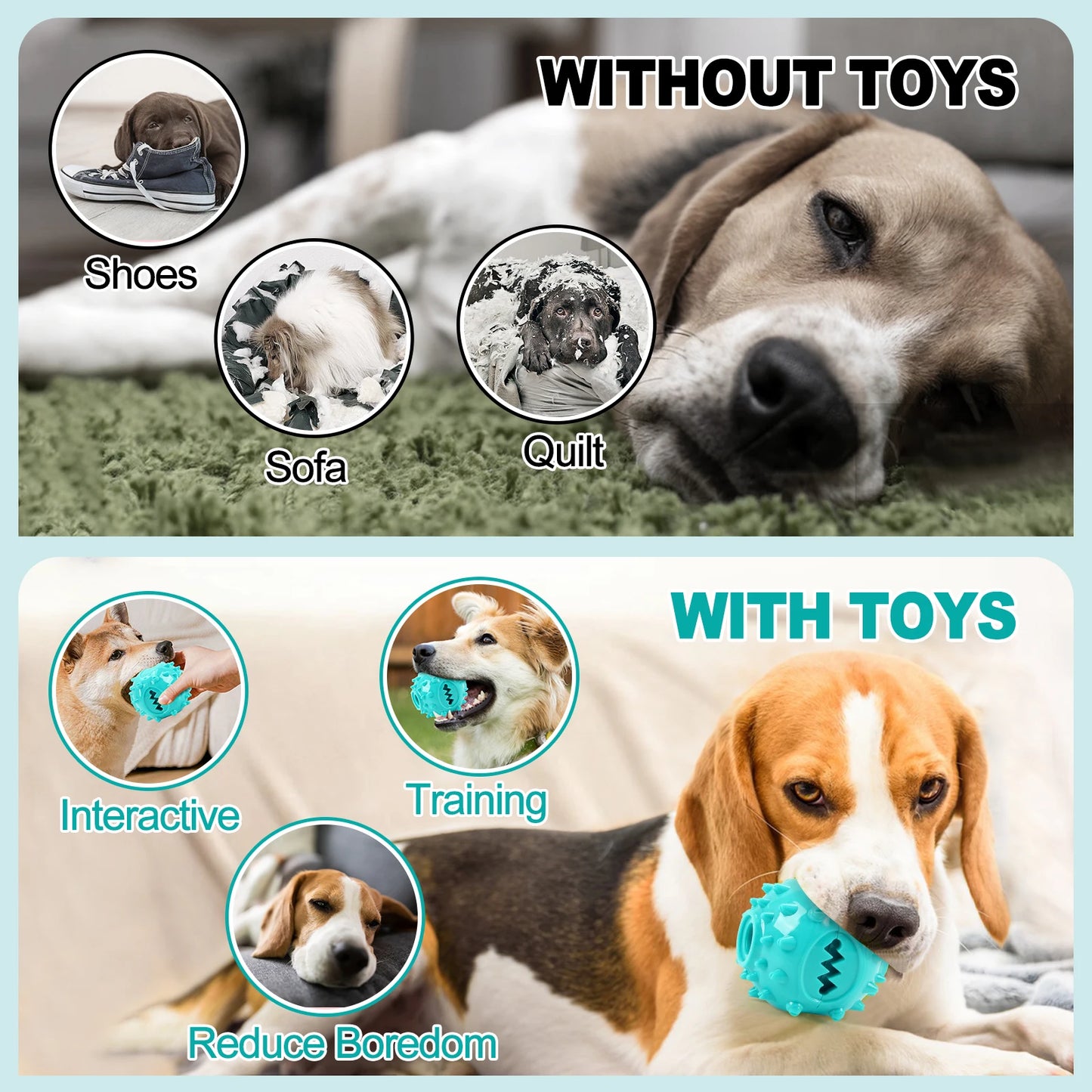 Dog Grinding Teeth Toys Chew Cleaning Anti Bite Interactive Training