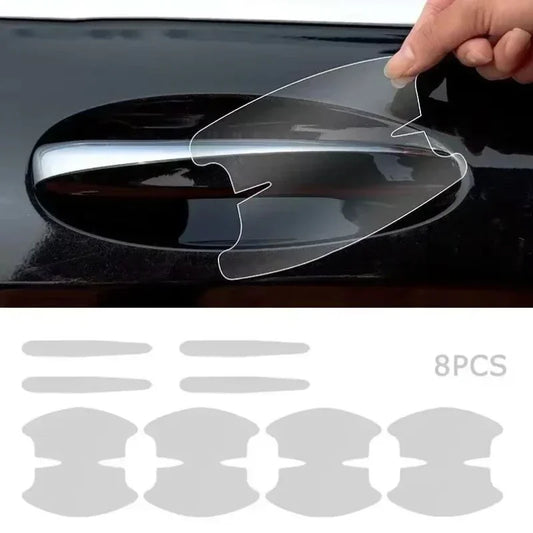 8PCS Universal Car Door Handle Bowl Scratch Protective Stickers Transparent Car Handle Anti-collision Protection Strip Peaceful Pleasures Health and Wellness