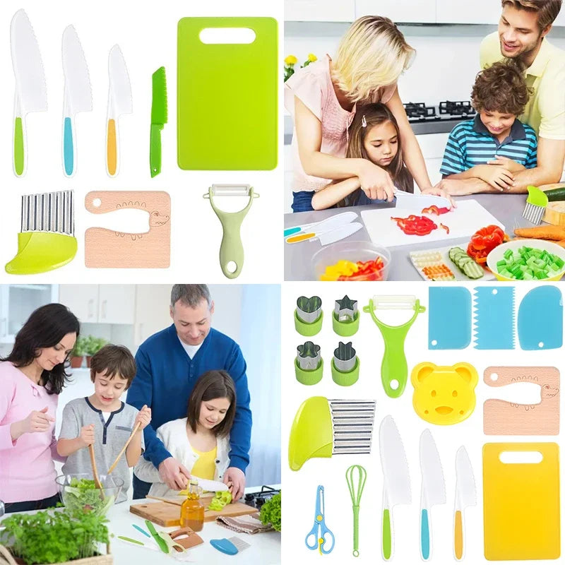 Kids Safe Plastic Knife & Peeler Set | Toddler Kitchen Tools