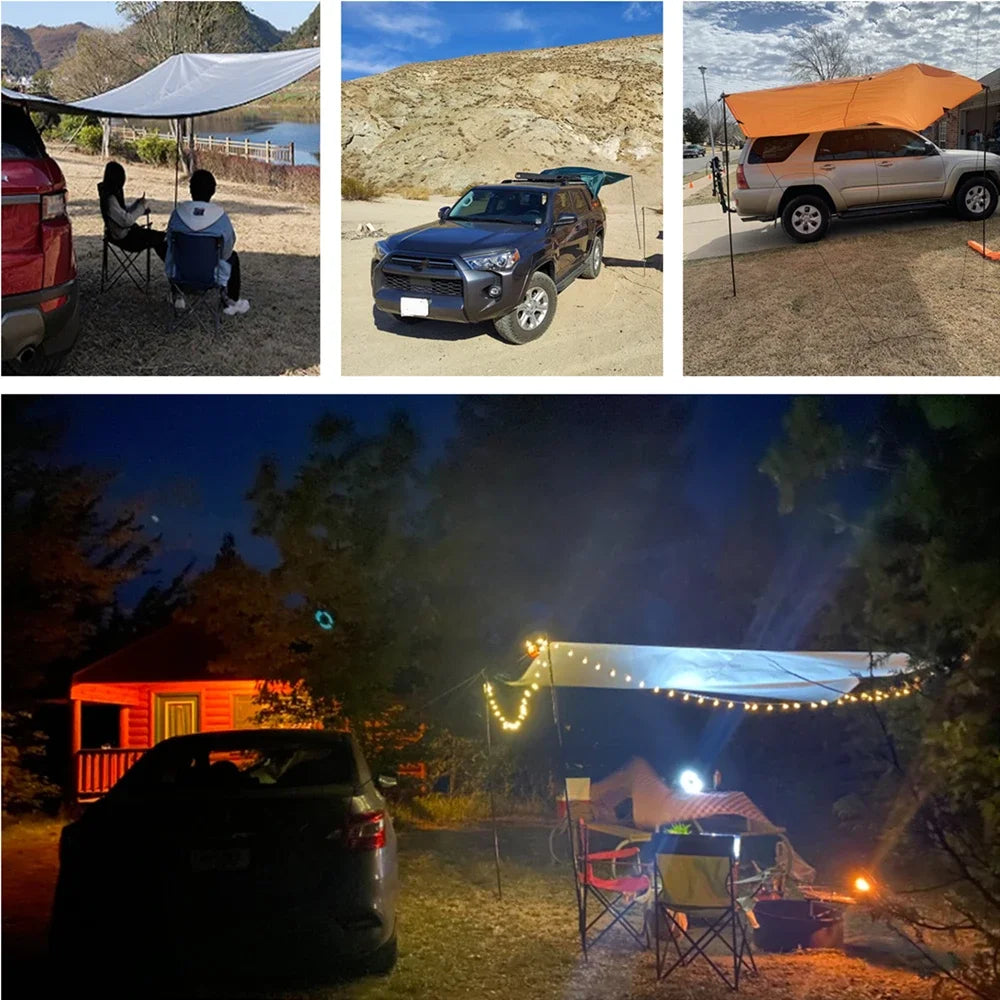 Rtractable Vehicle Awnings Waterproof UV-Resistant Sun Canopy 2x3M 2x4M Campervan Shelter for Car SUV Vans Outdoor Camping Tents Peaceful Pleasures Health and Wellness
