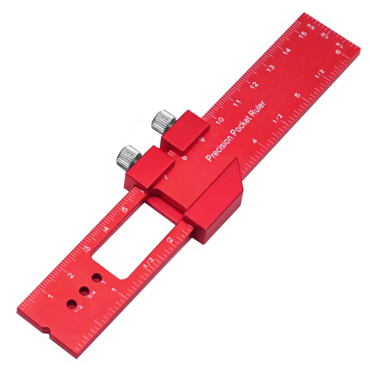 Aluminum Precision Pocket Ruler T-Track Slide Stop Inch & Metric