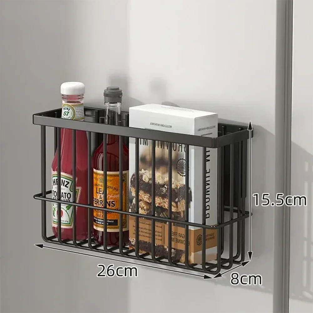 Magnetic Kitchen Storage Rack – Punch-Free Spice & Fridge Shelf