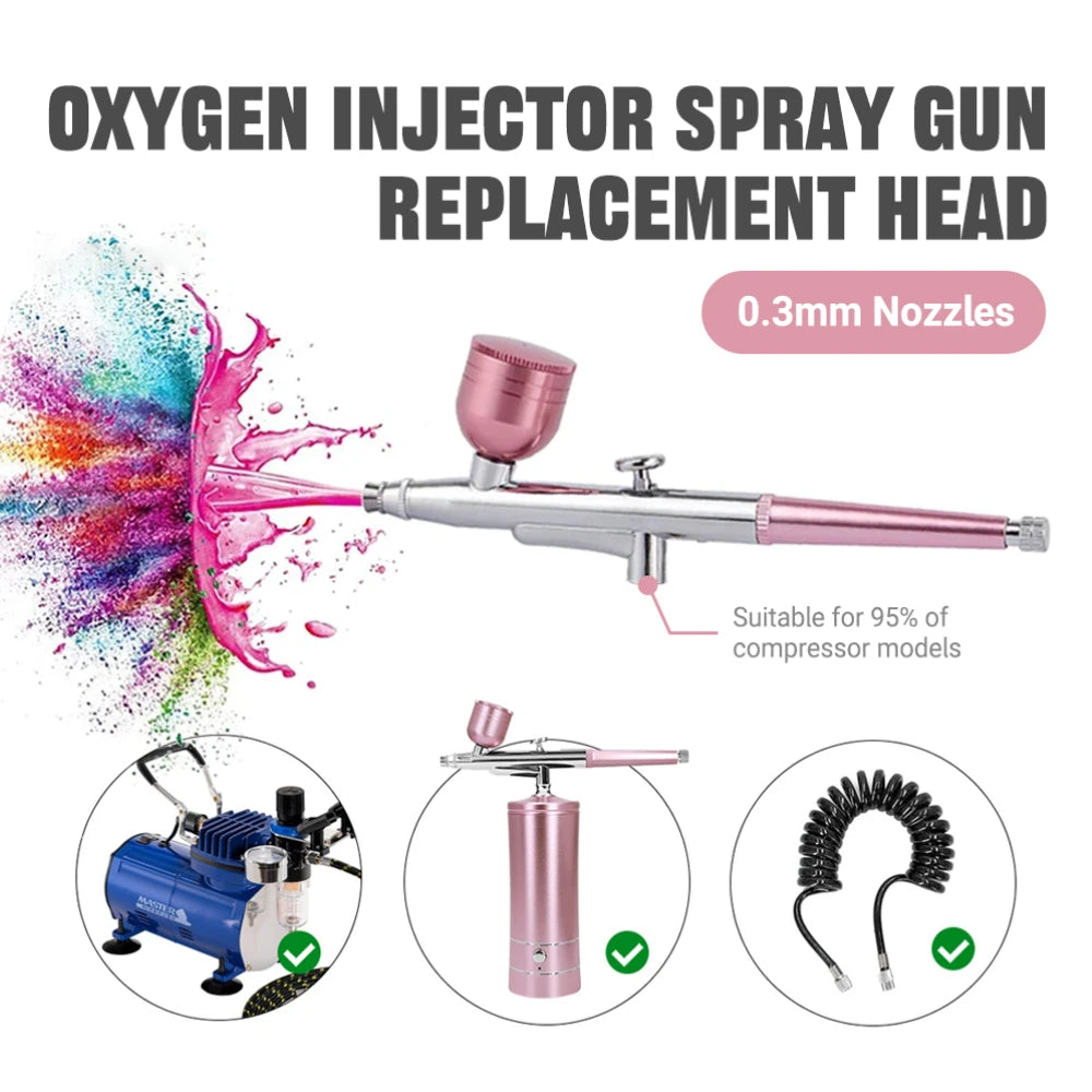 Portable Airbrush Head with 0.3mm Nozzle - Dual Action Spray Gun Adjustable Flow for Model Painting Nail Art Cake Decorating Peaceful Pleasures Health and Wellness