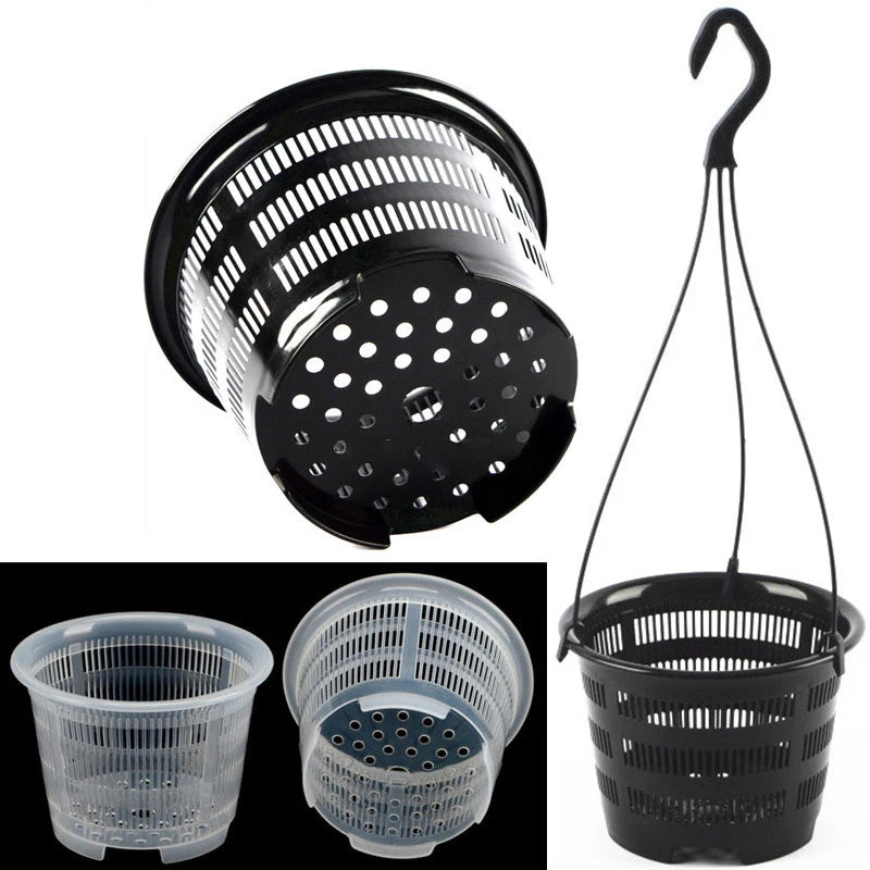 Clear Mesh Orchid Pot – Breathable Plastic Nursery Basket