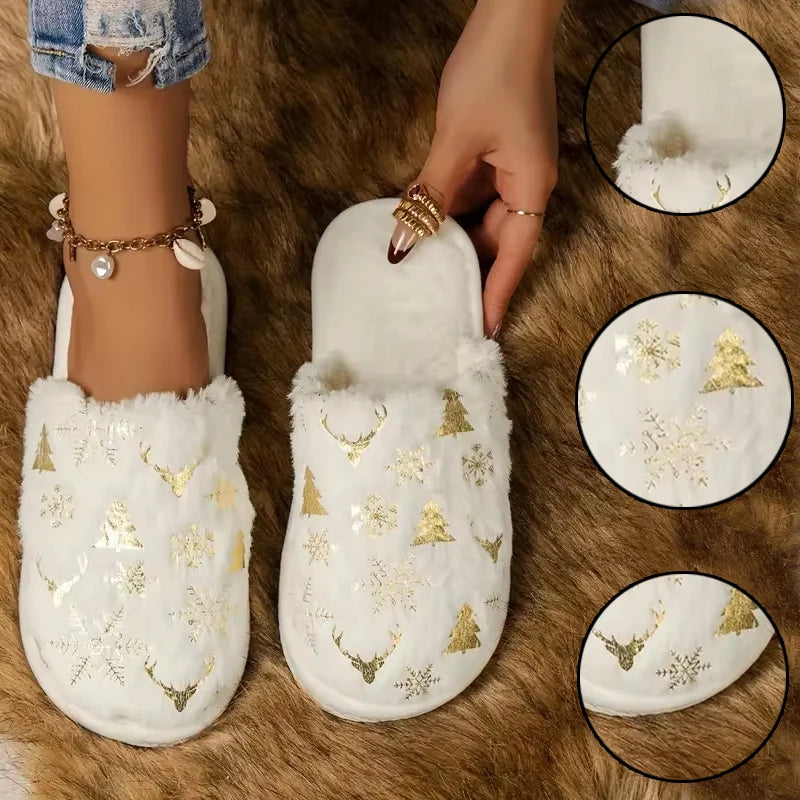 Women's Christmas Tree Slippers – Warm Non-Slip Indoor Shoes