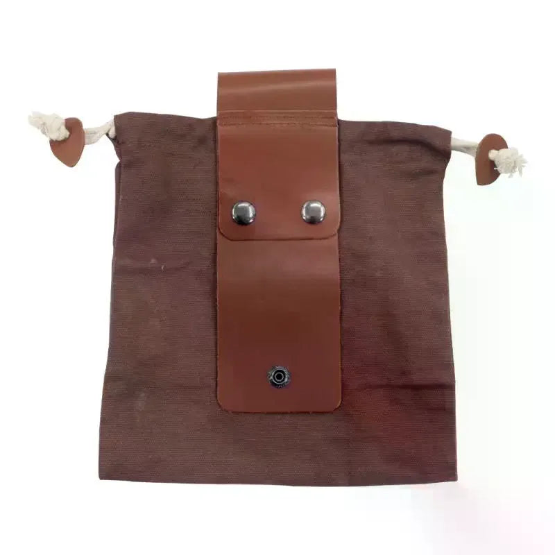 PU Leather Canvas Drawstring Belt Pouch | Outdoor Waist Bag