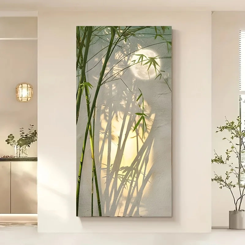 1pcs Frameless Modern Abstract Canvas Art Featuring A Bamboo Tree, Measuring, for Bedroom Decor and Living Room Corridor Decor Peaceful Pleasures Health and Wellness