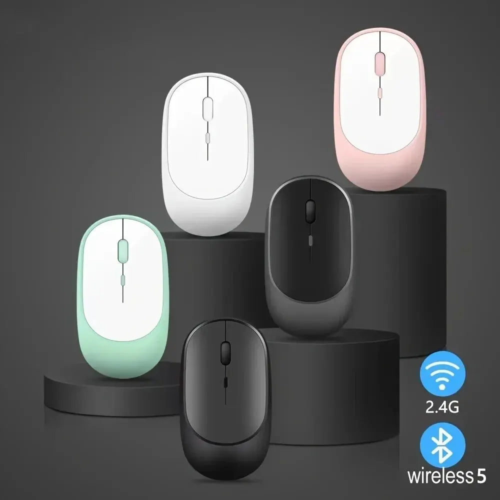 2.4Gh Wireless Gaming Mouse Dual Modes Bluetooth Ultra-Low Power Consumption,Compatible With PC Mac Computers Laptops Mute Peaceful Pleasures Health and Wellness