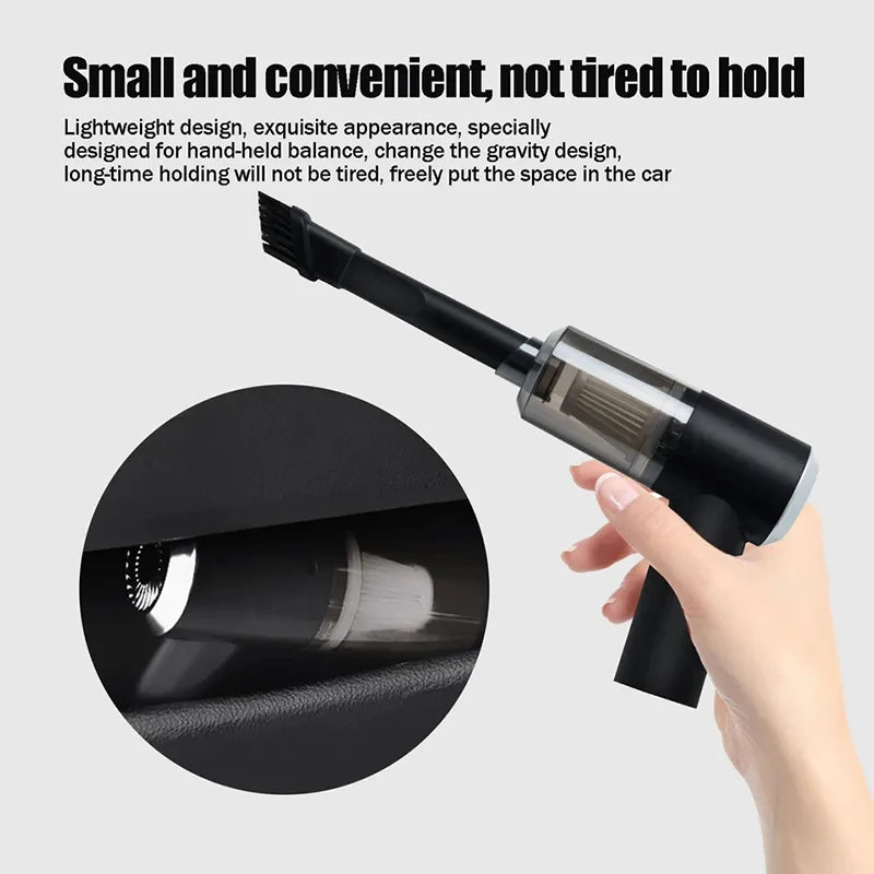 Handheld Portable 12V High Suction Mini Wireless Car Vacuum Cleaner Multi-function Wet/Dry 2000mAh Battery Peaceful Pleasures Health and Wellness