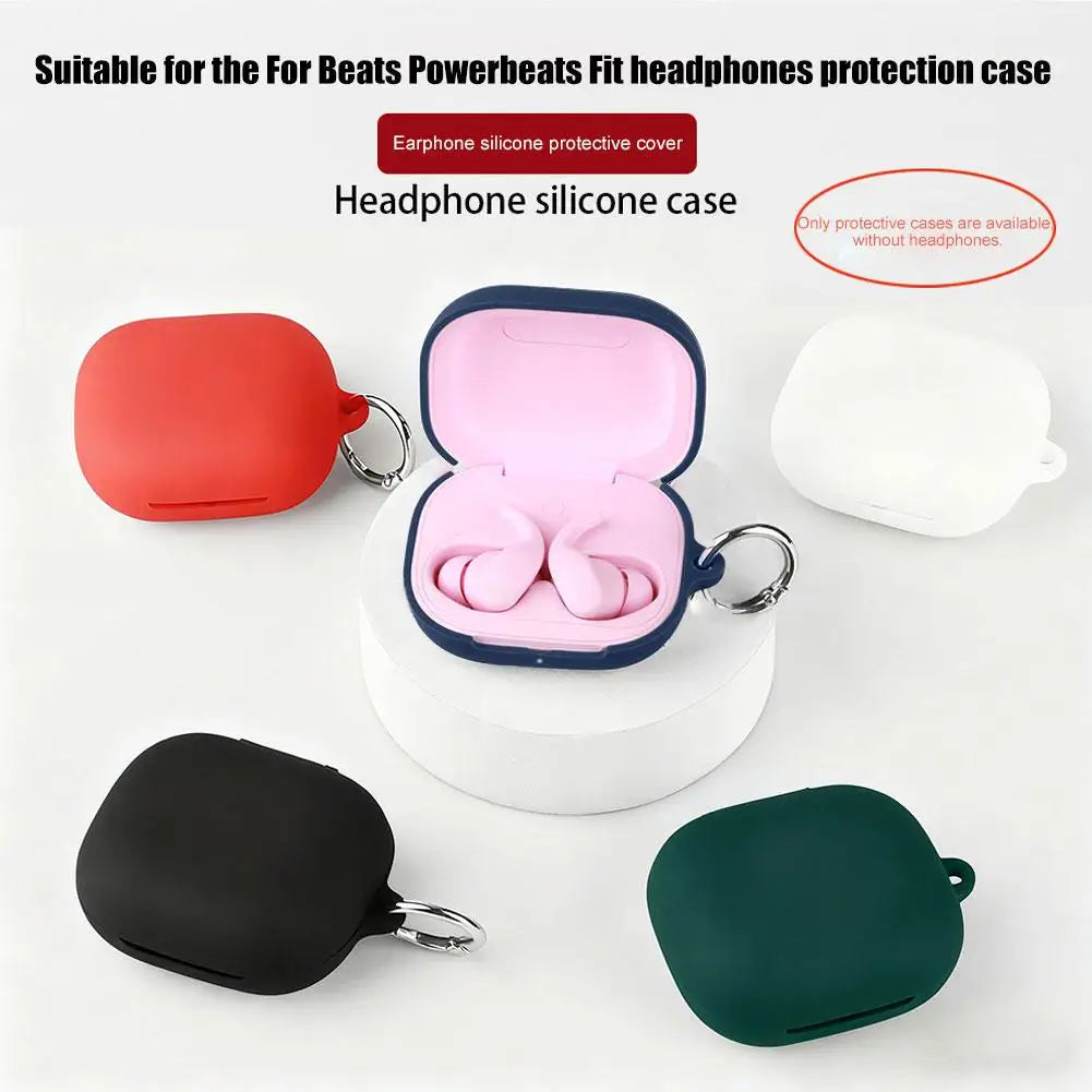 Silicone Case for Powerbeats Fit 2025 | Shockproof Cover + Clip